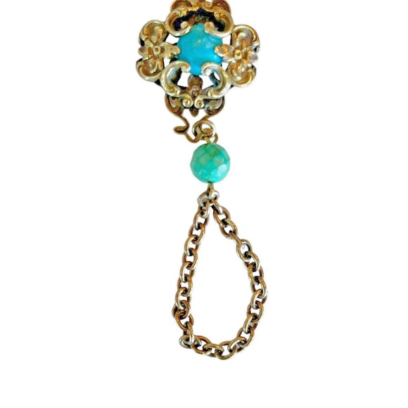 Slave Bracelet Copper/brass Chain very intricate metal design Two Stones   A1156 - Picture 4 of 11